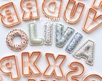 Scalloped Alphabet Clay Cutters | A-Z Polymer Clay Letters | 2.4 and 3 Inch