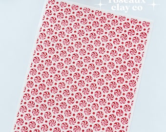 Peppermint Swirls Polymer Clay Transfer Sheet