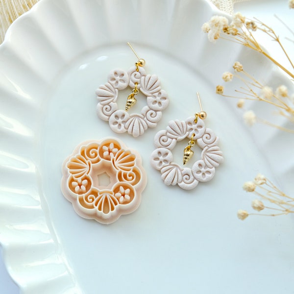 Coastal Seashell Round Hoop Polymer Clay Cutters | Summer Clay Cutters | Clay Earring Cutters | Polymer Clay Tools