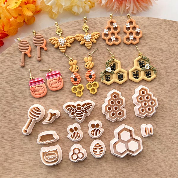 Honey Bee Polymer Clay Cutters | Spring Clay Earring Molds
