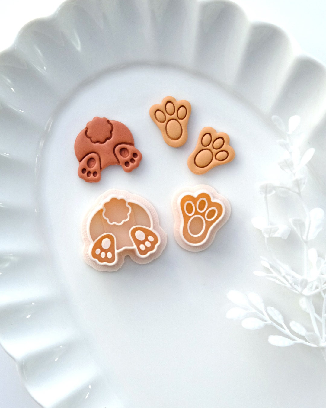 Easter Bunny Butt Clay Cutters | Rabbit Footprint Polymer Clay Cutters ...