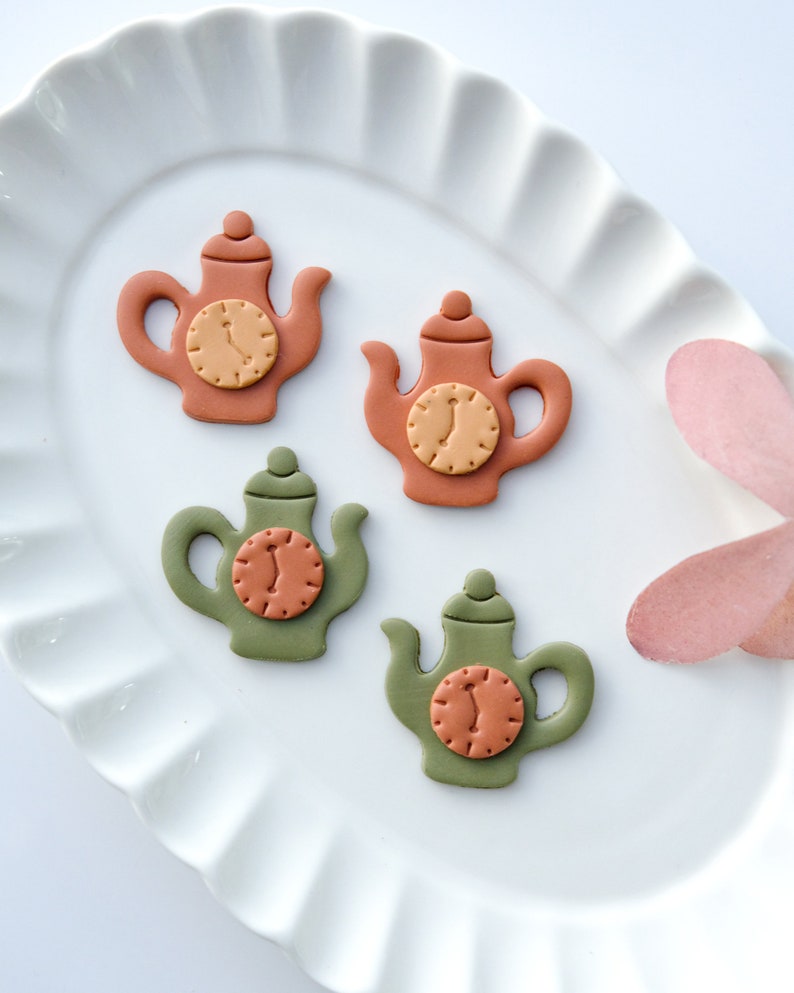 Fairy Teapot and Clock Clay Cutters Polymer Clay Cutter Clay Earring Cutters Jewelry Making Kits Clay Supplies image 2