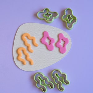 Organic Shaped Donut Polymer Clay Cutters Funky Clay Earring Cutters U Shaped Cutters Set Polymer Clay Tools Supplies image 2