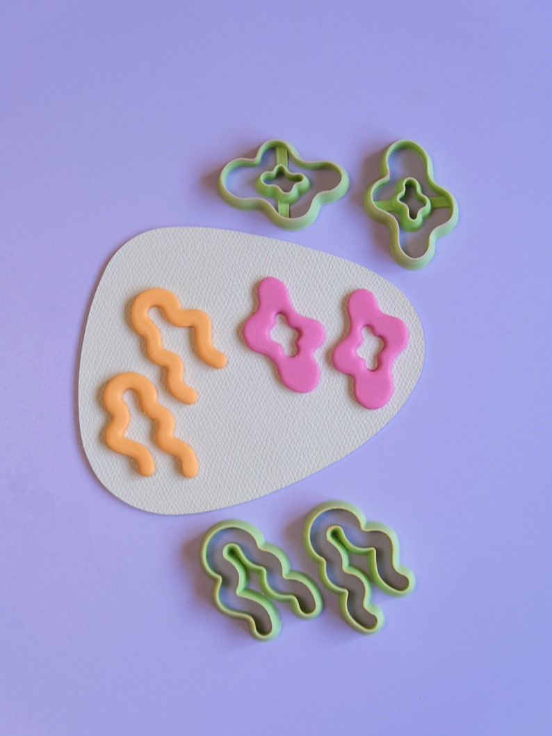 Organic Shaped Donut Polymer Clay Cutters Funky Clay Earring Cutters U Shaped Cutters Set Polymer Clay Tools Supplies image 2