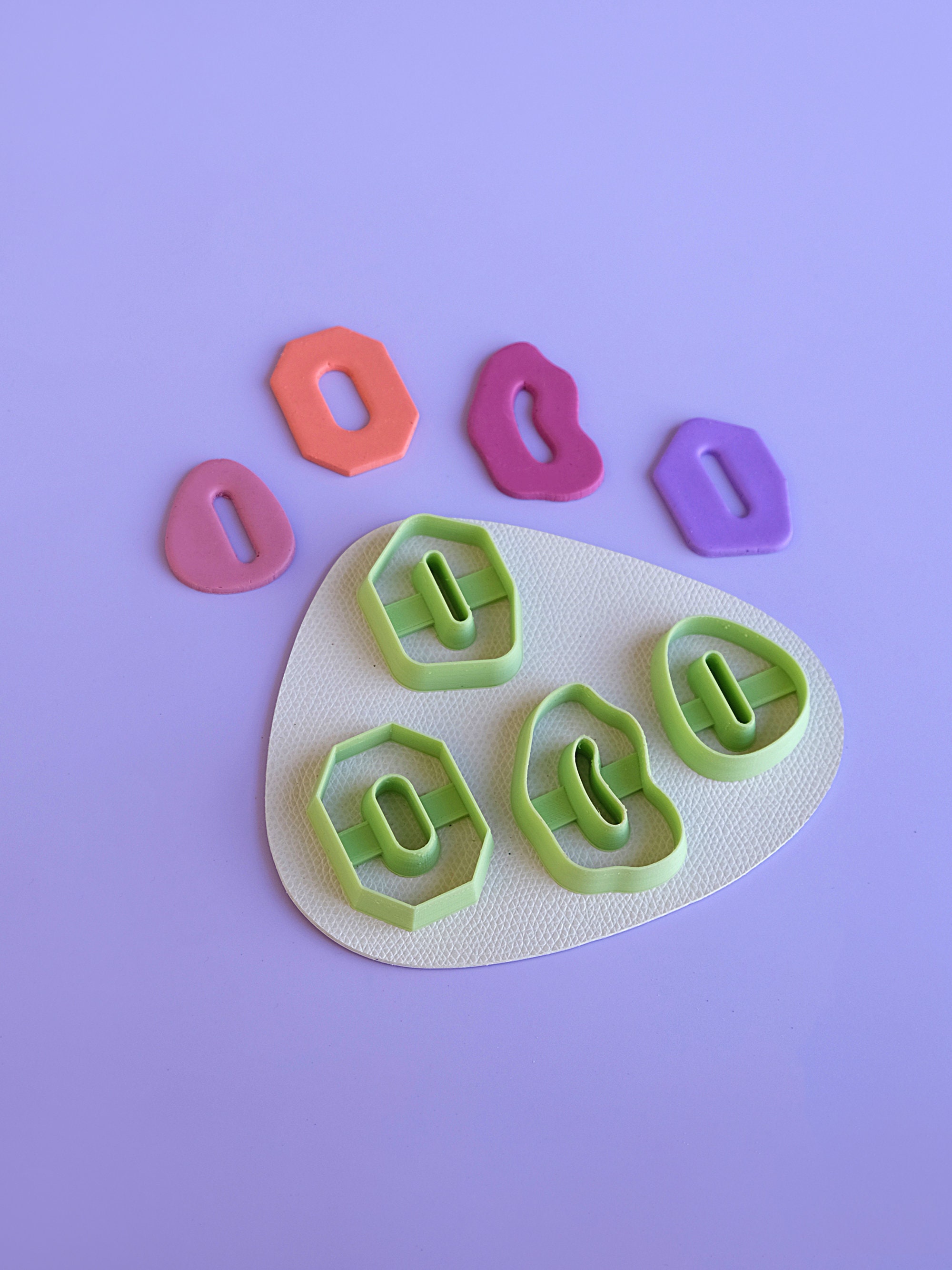 Organic Shape Donut Clay Cutter Set | Polygon Donut Clay Cutter | Ova…