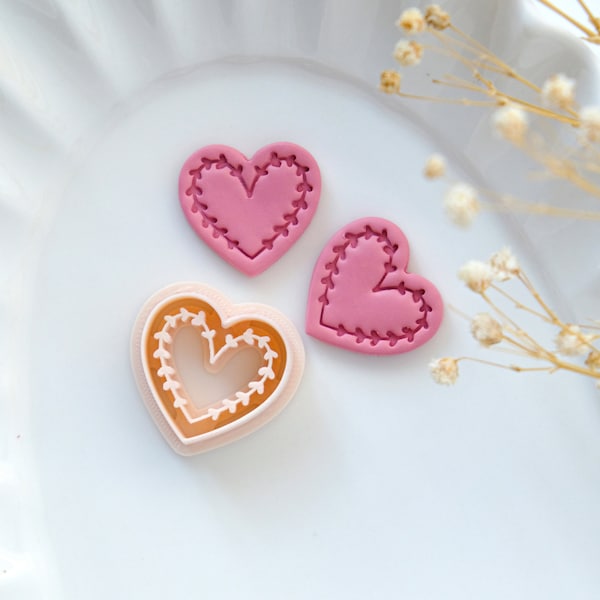 Heart Polymer Clay Cutters | Valentines Clay Earring Molds | Jewelry Making Tools