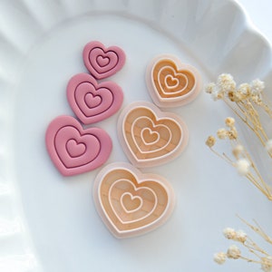 Embossing Heart Valentines Polymer Clay Cutters | Valentines Earring Cutters | Jewelry Making