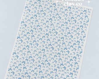 Blue Butterflies Polymer Clay Transfer Sheet