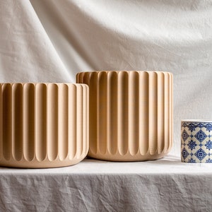 Fluted Pots - 3D Printed Wood Pots