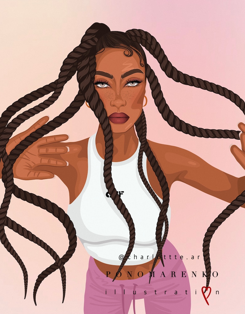 Procreate Braids Brush Set Procreate Outline Braid Brushes Etsy