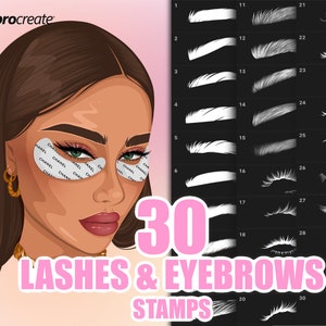 Procreate Eyebrows Lashes Stamp Brushes, Lashes Procreate Stamps, Eyebrows Procreate Stamps, Procreate Portrait