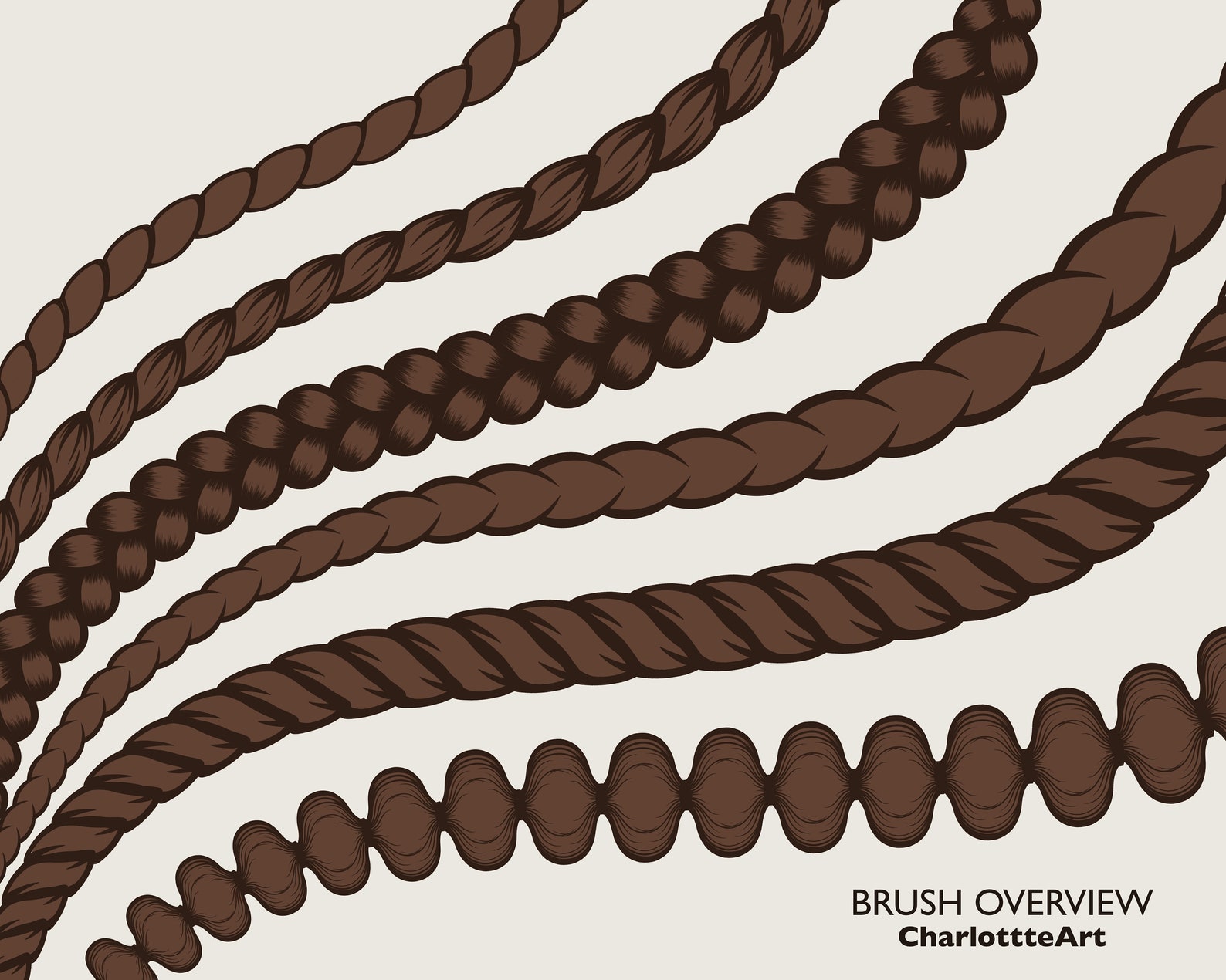 Procreate Braids Brush Set Procreate Outline Braid Brushes Etsy