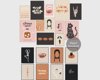 Halloween Wall Art Mega Bundle, 20 Halloween Printables, Boho Halloween Prints, Retro Halloween Prints, Halloween Decor, Ghost  Prints