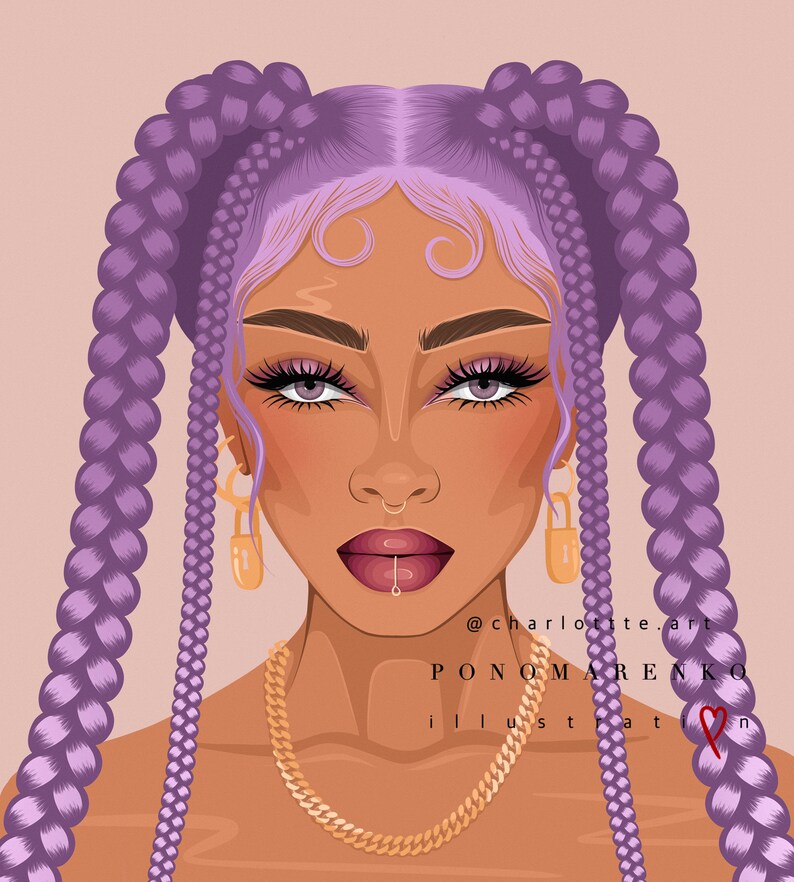 Procreate Braids Brush Set Procreate Outline Braid Brushes Etsy