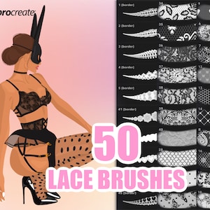 Lace Texture Brushes Procreate, Lace Brush Set, Procreate Fabric Texture Brushes, Lace Border Brushes Procreate, Pattern Digital Brushes