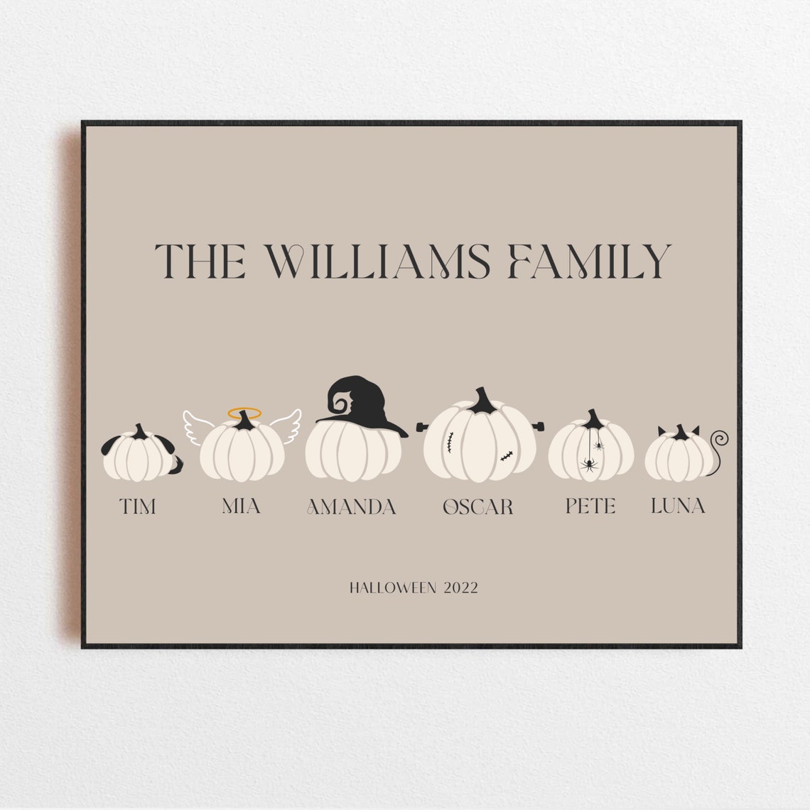 Halloween Family Portrait Personalized Family Print - Etsy