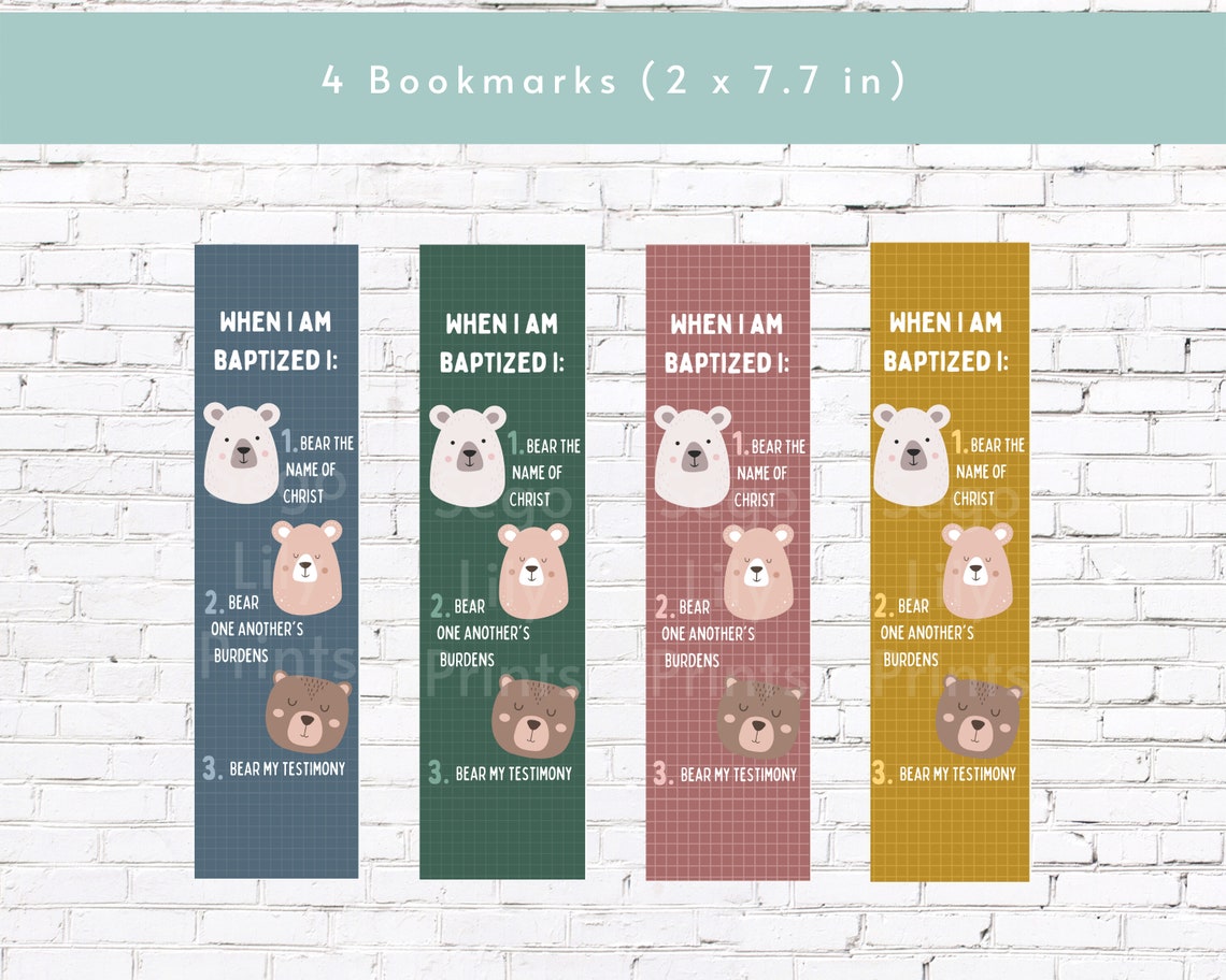 Baptism Printable Baptism Bears Baptismal Covenants - Etsy