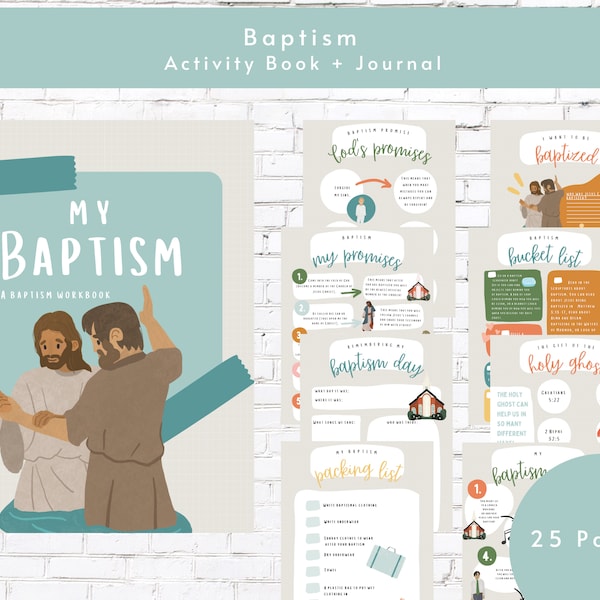 Baptism Prep Activity Workbook and Journal | For 8-Year-old Kids | Primary printable | Baptism Gift | Baptism Preview | Latter-Day Saint LDS