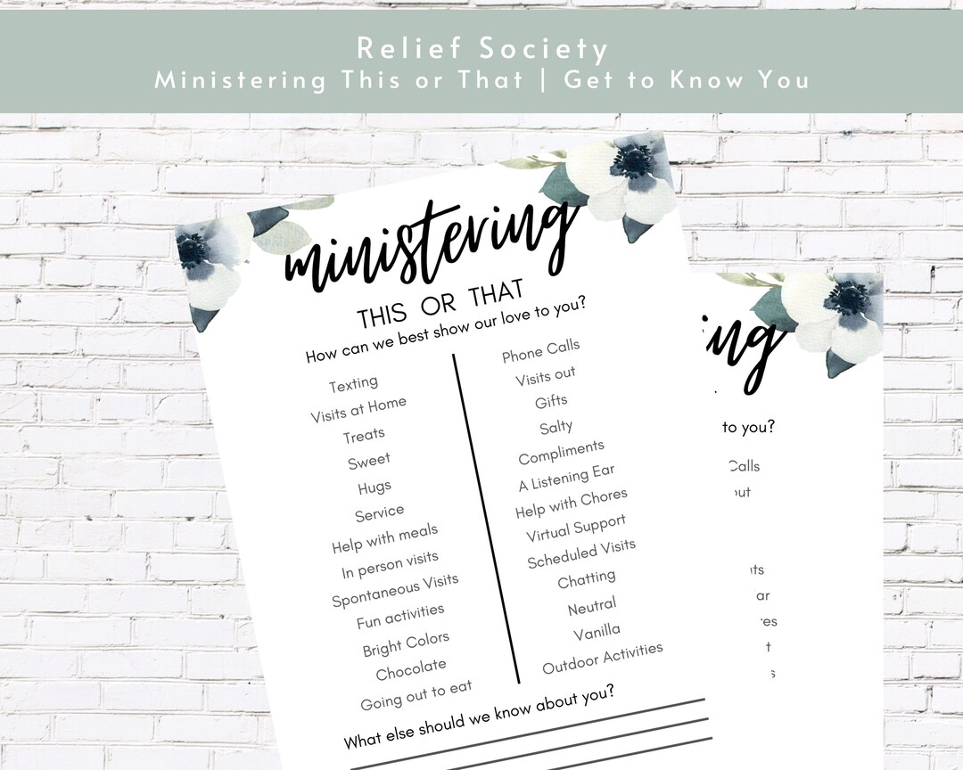 Ministering This or That Get to Know You Printable | Ministering Sister ...