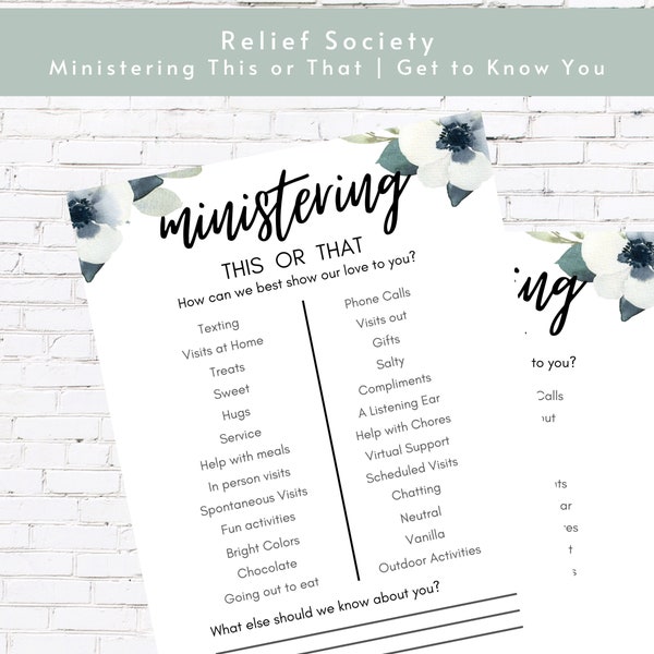 Ministering Printable - Etsy