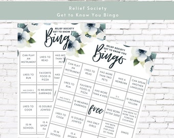 Relief Society Get-to-Know-You Bingo Activity | Printable for Latter-Day Saint RS Activities | Instant Download