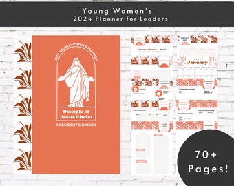 2024 Planner for Young Women Leaders | 2024 Disciple of Jesus Christ Theme | YW Binder for Presidencies | Come Follow Me Book of Mormon