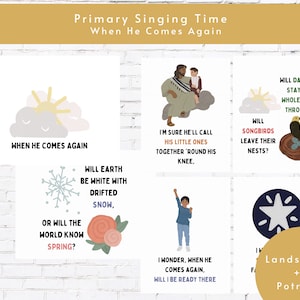 When He Comes Again Primary Singing Time September 2023 Come Follow Me | Song Flip Chart | Song Chart for Children | Primary Song Lyrics