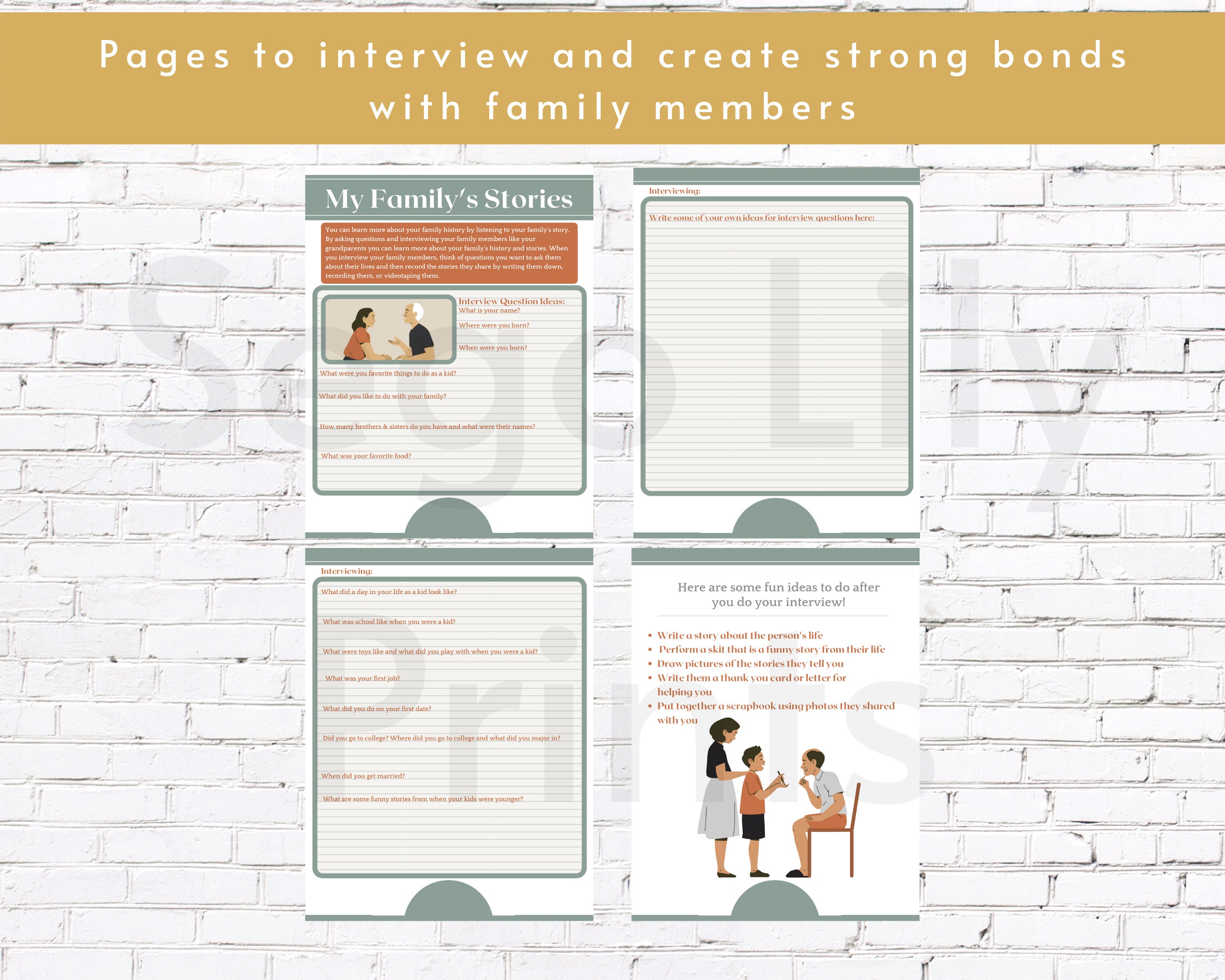 Family History Activity Book | Family Tree Workbook for
