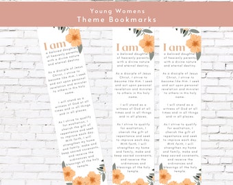 Young Women's Theme Bookmarks | Latter-Day Saint YW Theme Handout | Young Women Theme Reminder for Girls | Printable