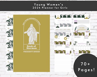 2024 Planner for Young Women Girls | 2024 Come Follow Me Book of Mormon Theme | Latter-Day Saint YW Printable Binder for Class Presidency |