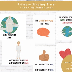 I Know My Father Lives Primary Singing Time July 2023 Come Follow Me | Song Flip Chart | Song Chart for Children | Primary Song Visual Aid