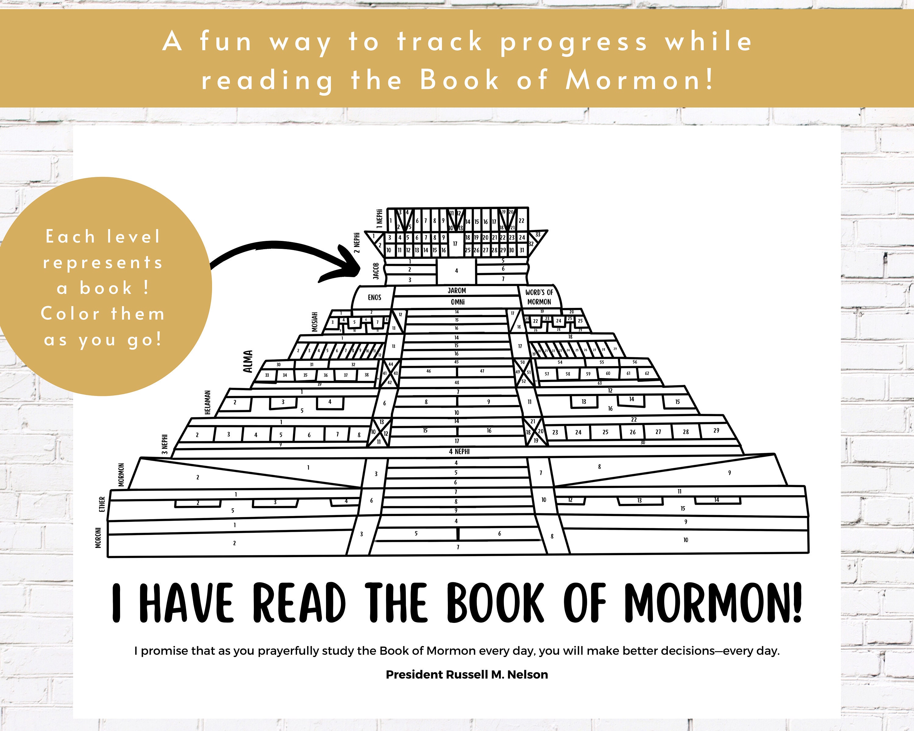 Book of Mormon Reading Chart Book of Mormon Coloring Reading Tracker ...