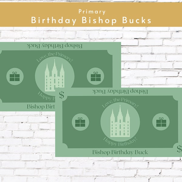 Primary Birthday Gift Tag | Bishop Buck Primary Handout for Kids | Birthday Note | Birthday Treat