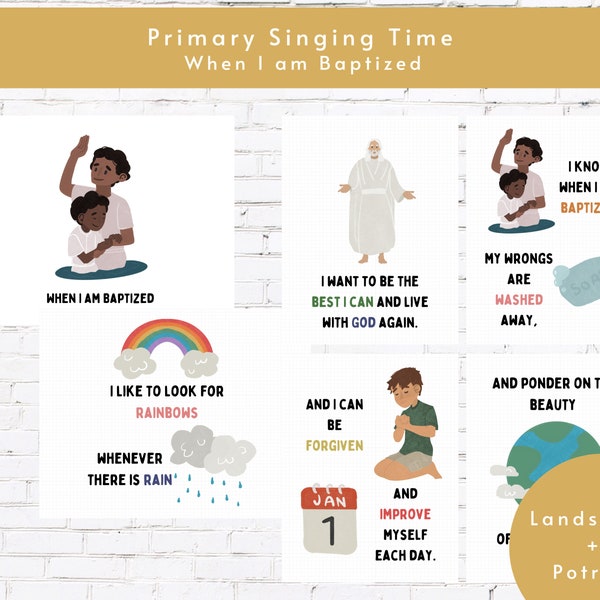 When I am Baptized Primary Singing Time August 2023 Come Follow Me | Song Flip Chart | Song Chart for Children | Primary Song | Song Lyrics