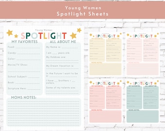 Young Women Spotlight | All About Me Questionnaire for Girls | Latter-Day Saint Printable