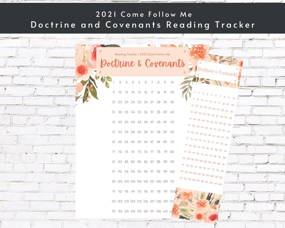 Doctrine and Covenants Printable Reading Chart and Bookmarks | Etsy