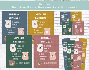 Baptism Printable | Baptism Bears | Baptismal Covenants | Primary Baptism Gift | Bookmarks and Handouts | Latter-Day Saint Baptism