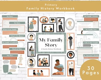 たぬき 希少 Family History Activity Book | Family Tree Workbook for クラフト・布製品