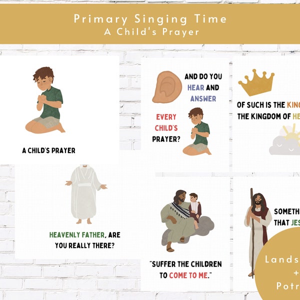 A Child's Prayer Primar Singing Time September 2023 Come Follow Me | Song Flipchart | Song Chart für Kinder | Primäre Liederstunde Hilfe