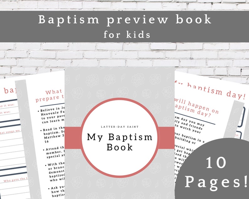 Baptism Preview and Prep Activity Book for 8 Year Old's Etsy