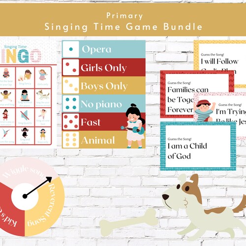 Primary Singing Time Games Printable Singing and Sharing | Etsy