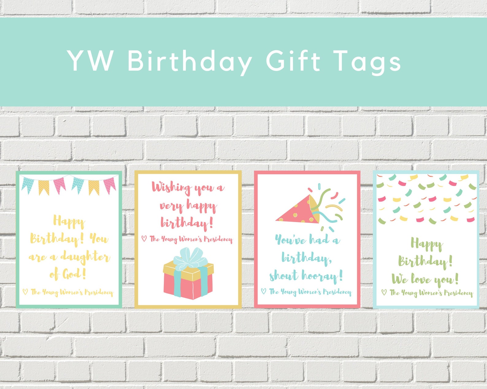 YW Birthday Notes and Gift Tags Young Women's Birthday Etsy