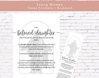 Young Women's Theme Poster and Handout | LDS YW Theme Bookmark and Printable | Printable Instant Download Latter-Day Saint Young Women 2023