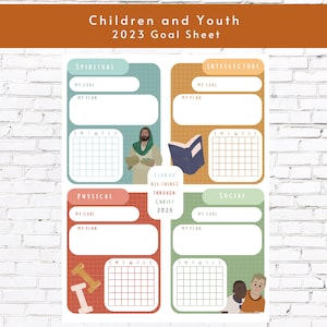 2023 Youth Goal Sheet and Tracker | Latter-Day Saint Children and Youth Program | Activities and Goals Printable | 2023 Youth Theme