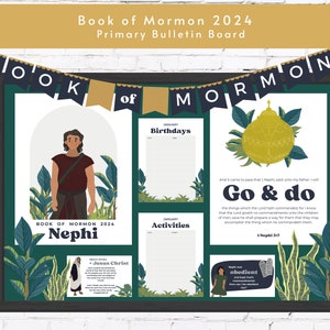 Primaire prikbordset 2024 Decoraties voor het Jeugdwerk Boek van Mormon 2024 Primair Kom en volg mij Voorzitterschap Themaborden uit het Boek van Mormon afbeelding 1