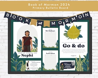 2024 Primary Bulletin Board Kit | 2024 Primary Book of Mormon Decorations | Primary Come Follow Me | Presidency | Book of Mormon Theme Signs