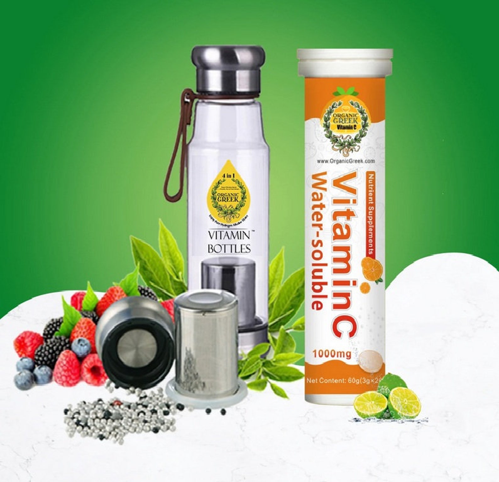 Alkaline Vitamin Bottles 600ML FREE Vitamin C 1000mg Soluble Etsy