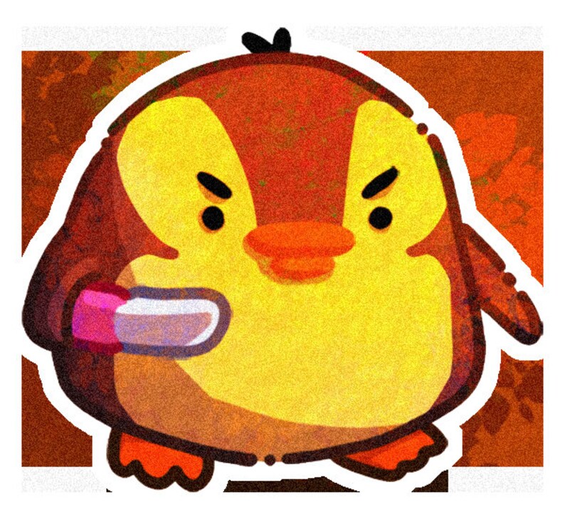 Knife Duck Sticker | Etsy