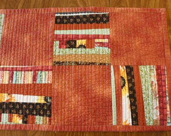 Fall Quilted Table Runner - Abstract Design