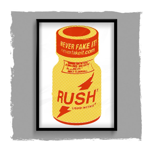RUSH LIQUID INCENSE Pop Art Screen Print Style Giclee Poster A3 A4 Fine Poster